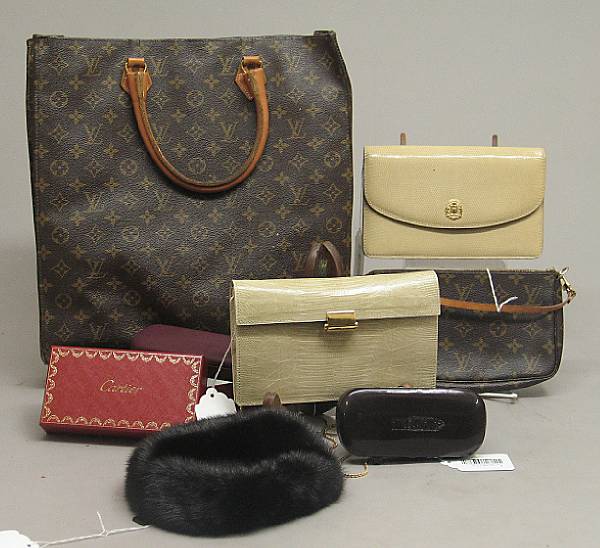 Appraisal: A group of Louis Vuitton Monogram canvas bags exotic skin