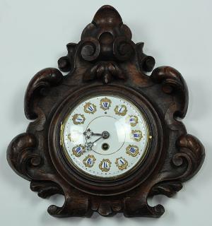 Appraisal: German carved wall clock German carved wall clock th century