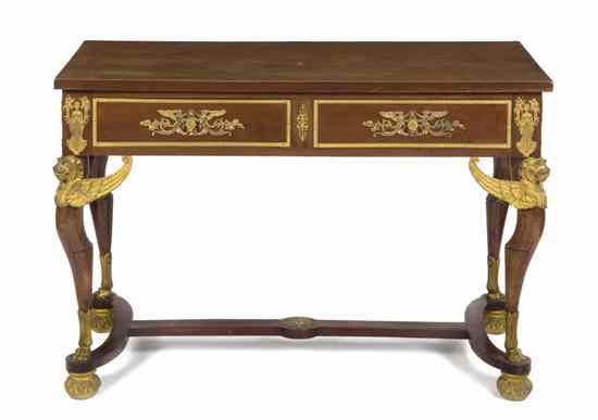 Appraisal: An Empire Mahogany and Gilt Bronze Mounted Bureau Plat having