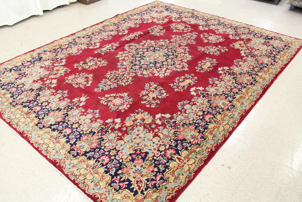 Appraisal: PERSIAN KERMAN CARPET Kerman Province south central Iran floral and