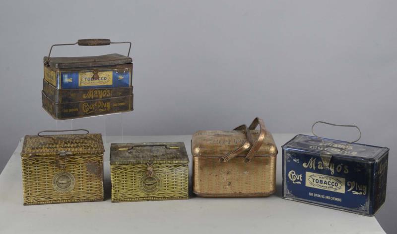 Appraisal: Lot of Tobacco Tin LItho Lunch Pails Including one Mayo's