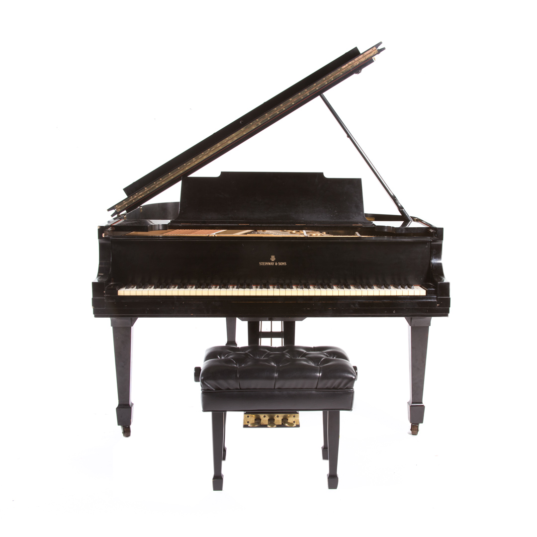 Appraisal: Steinway Sons Model M ebonized baby grand piano circa in