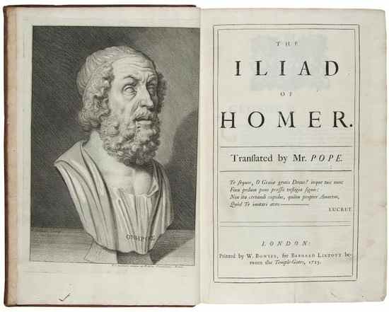 Appraisal: Pope Alexander - Homer The Iliad translated by Alexander Pope