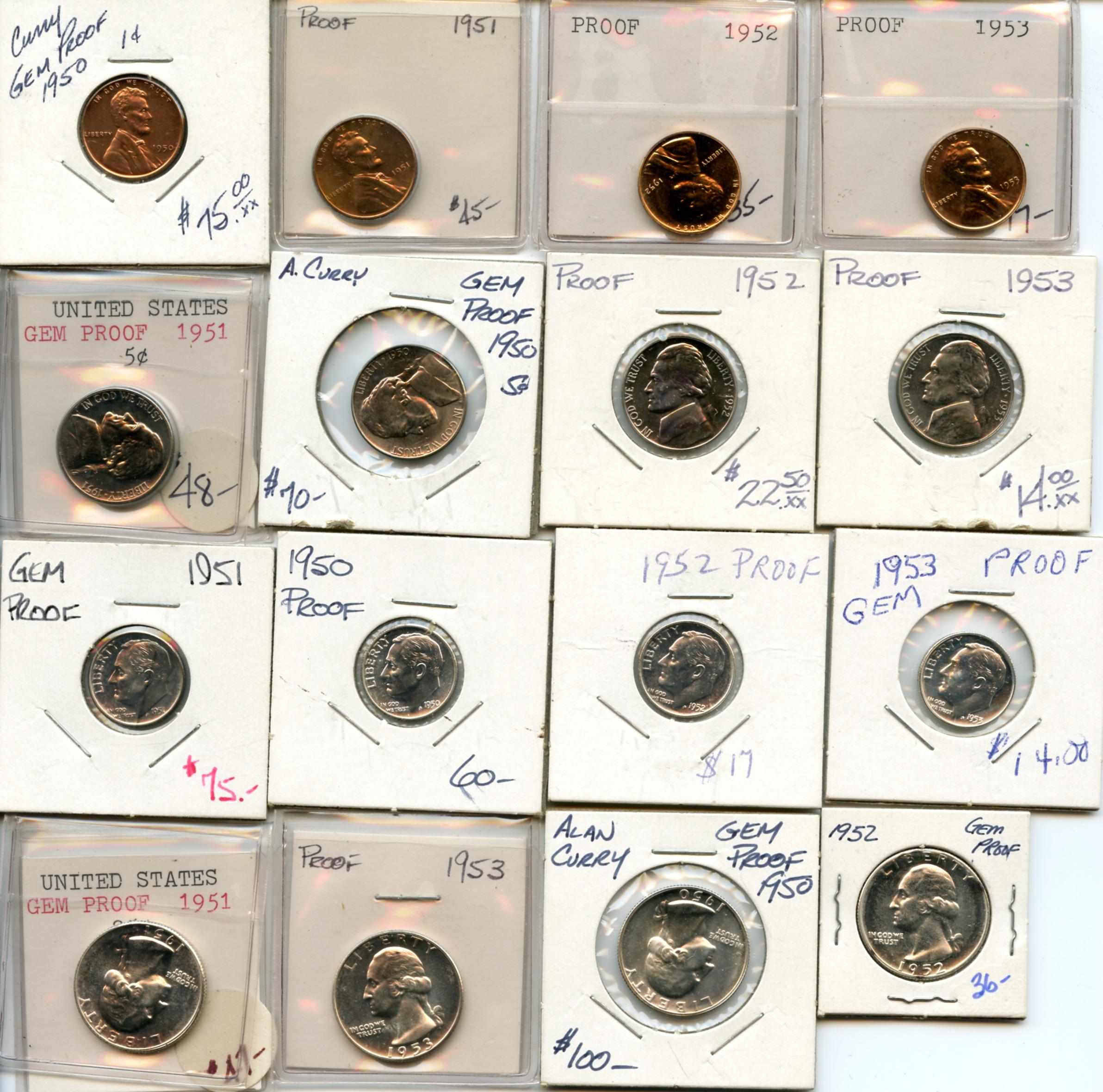 Appraisal: - Partial Proof Sets All coins are present EXCEPT for