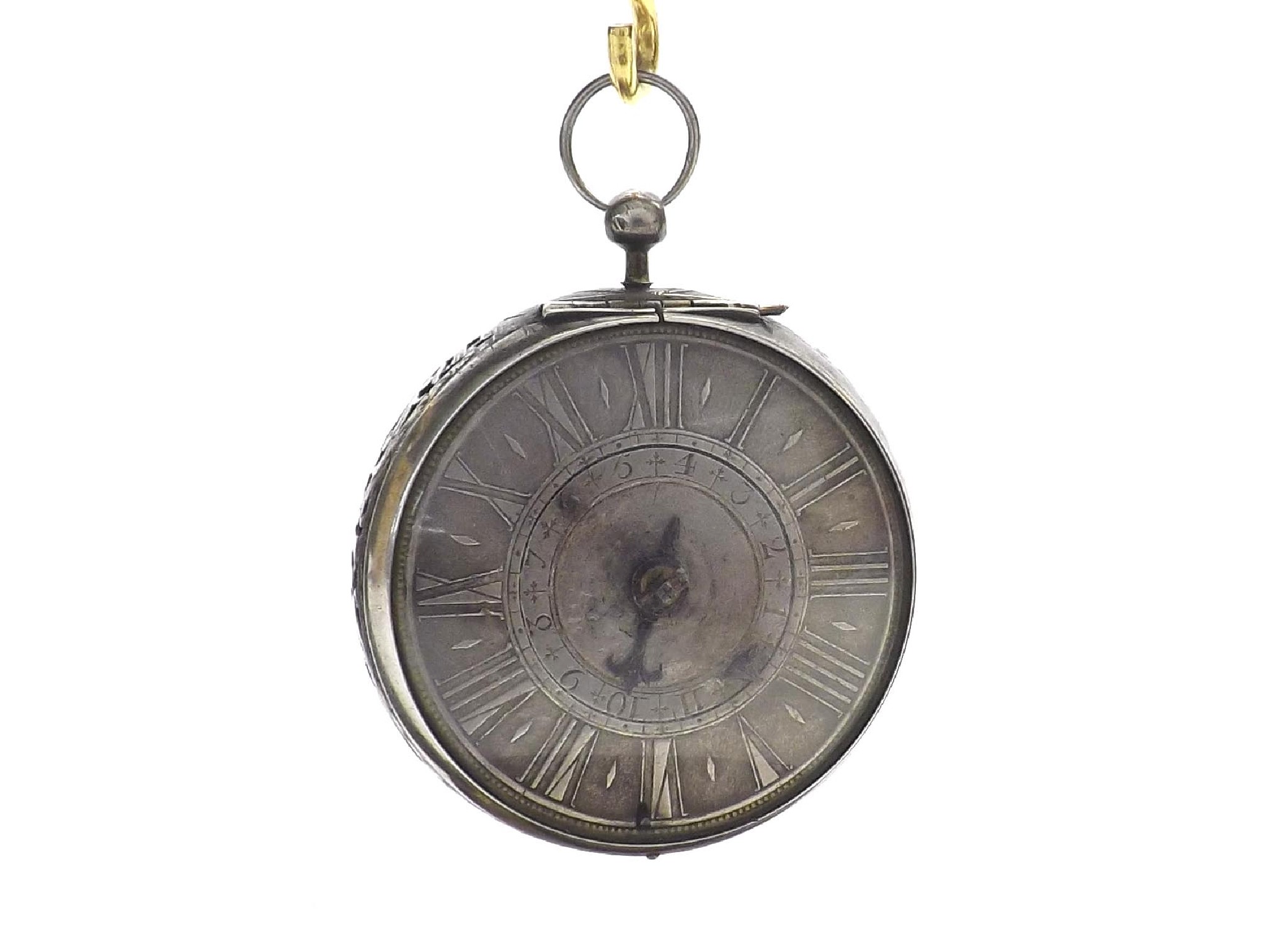 Appraisal: Interesting early silver alarm pocket watch signed D Quare London