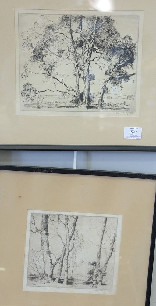 Appraisal: Two Alfred Hutty - Birch Trees etching on paper both