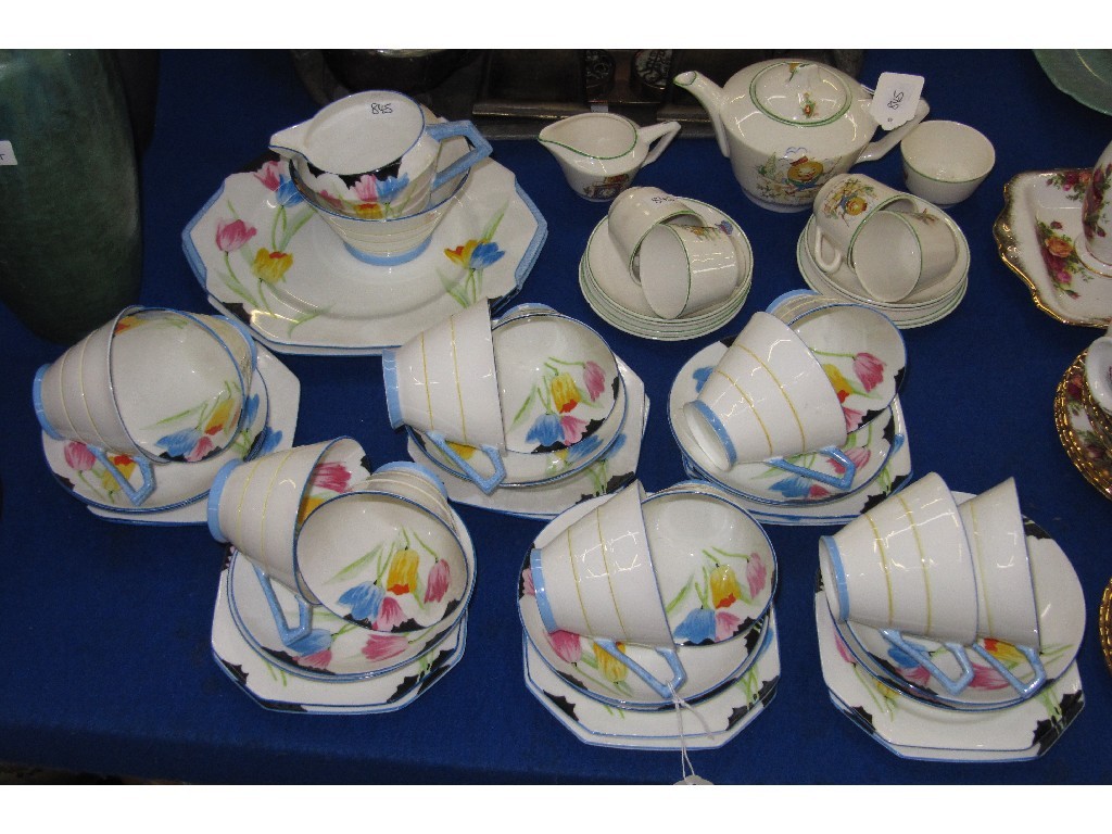 Appraisal: Art Deco Paragon 'Tulip' teaset and a child's teaset decorated