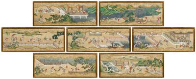 Appraisal: Japanese hand scroll ink and color on paper quot Hundred