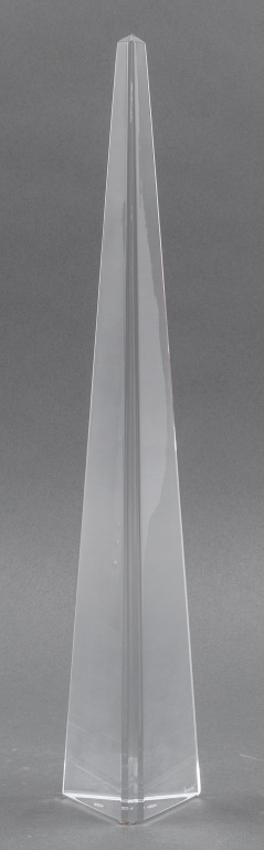 Appraisal: BACCARAT CRYSTAL GLASS OBELISK Baccarat crystal glass obelisk with decorative