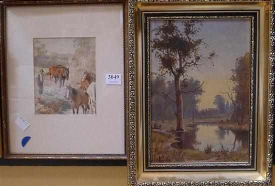 Appraisal: TWO WORKS INITIALLED LWC BUSH CREEK OIL ON BOARD TOGETHER