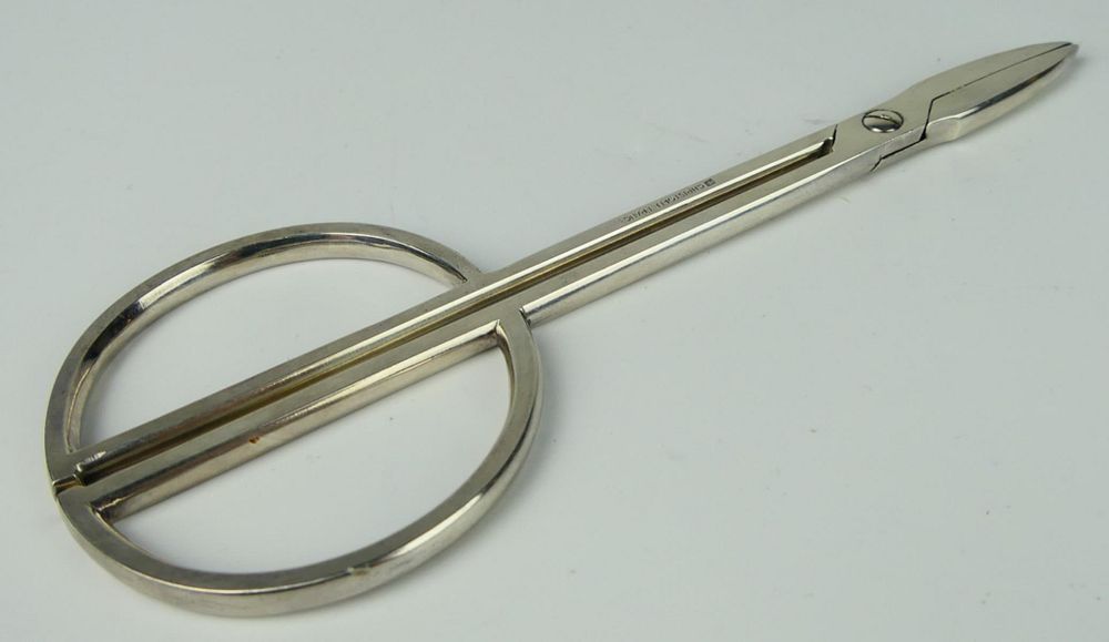 Appraisal: CHRISTOFLE FRANCE UNUSUAL CUTLERY SHEARS Signed Christofle France measures long