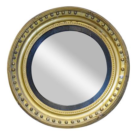 Appraisal: Regency Part Ebonized Gilt-Wood Convex Mirror Estimate -