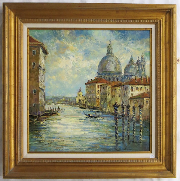 Appraisal: E HENDERSON OIL ON CANVAS The Grand Canal Venice Image