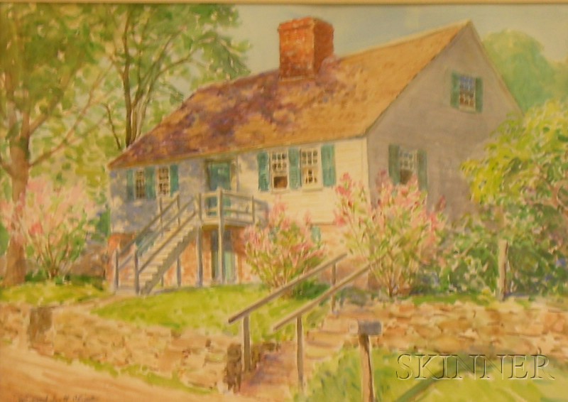 Appraisal: Framed Watercolor on Paper Board House View by Winfield Scott