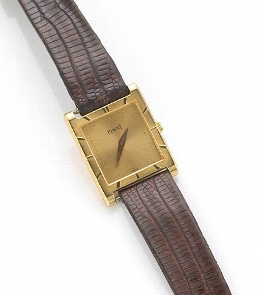 Appraisal: A Piaget lady's k gold wristwatch with brown leather strap