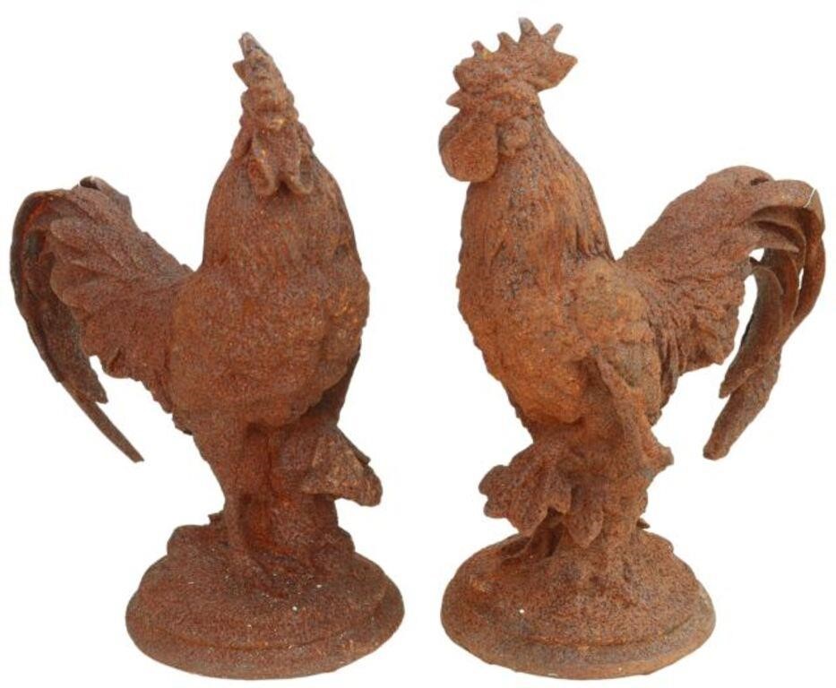 Appraisal: pair Cast iron garden statues late th c in the