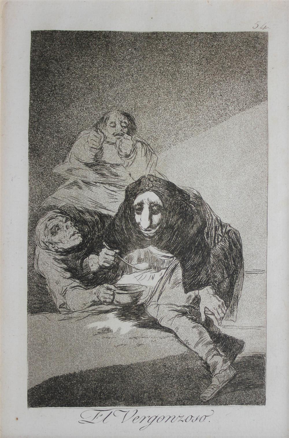 Appraisal: FRANCISCO DE GOYA SPANISH - EL VERGONZOSO PLATE FROM LOS