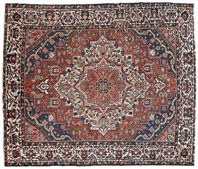 Appraisal: Baktiari rug large central medallion on ivory field ivory major