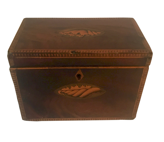 Appraisal: Caddy Shell Inlay Tea Caddy With Shell Inlay Tea caddy