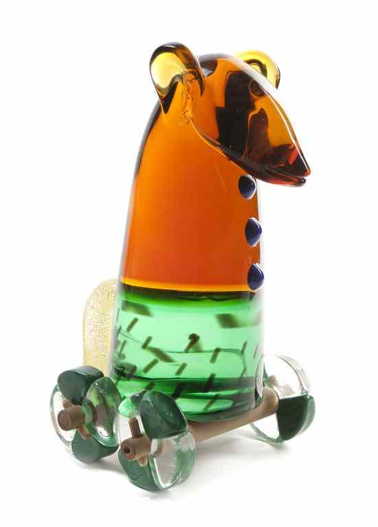 Appraisal: A Murano Glass Chess Piece Martin Bradley Roller-Skate Mouse signed