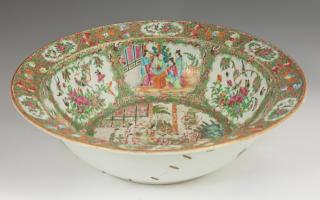 Appraisal: Chinese Porcelain Famille Rose Punch Bowl th c Chinese Porcelain