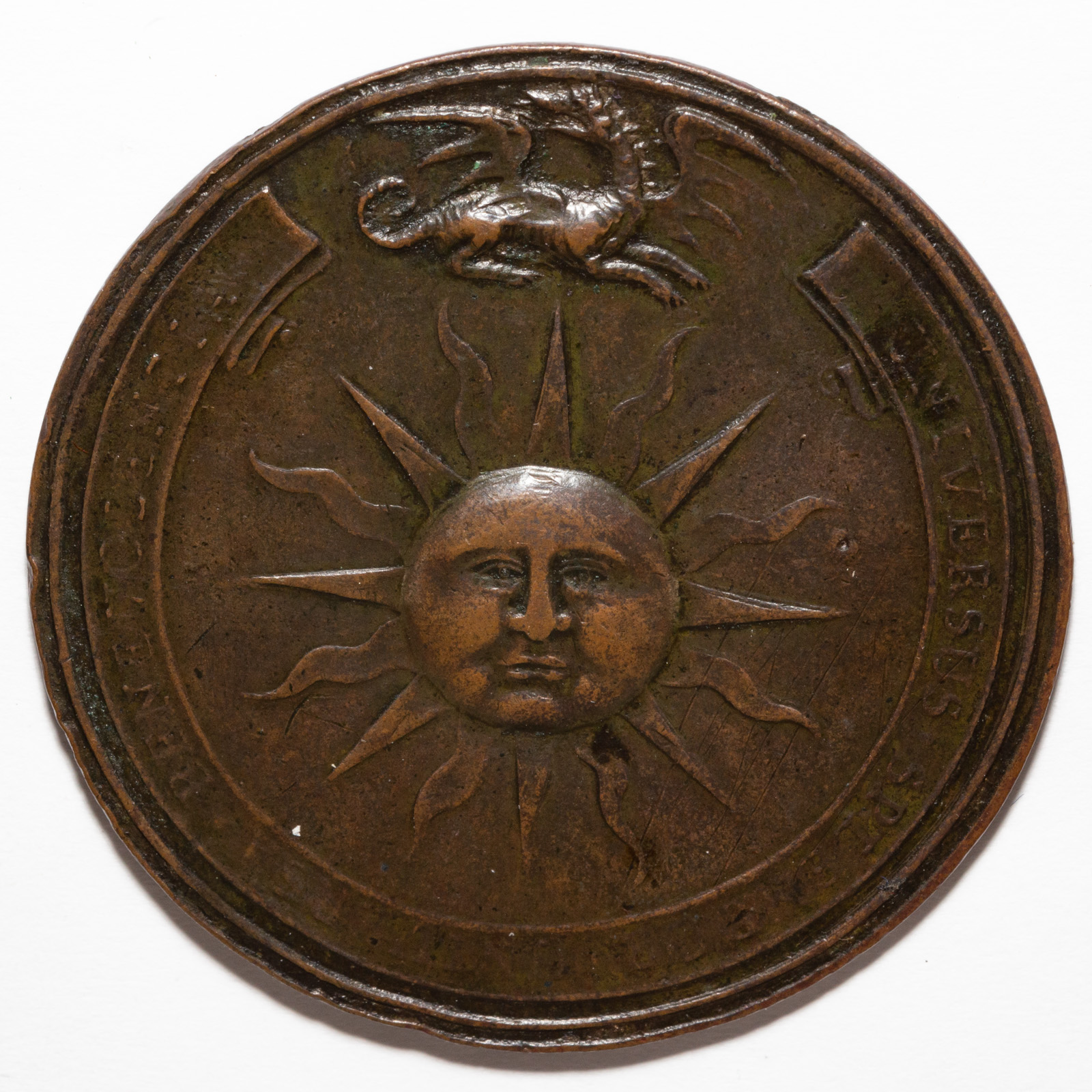 Appraisal: INTERESTING MEDAL WITH A DRAGON LARGE SUN Reverse has a