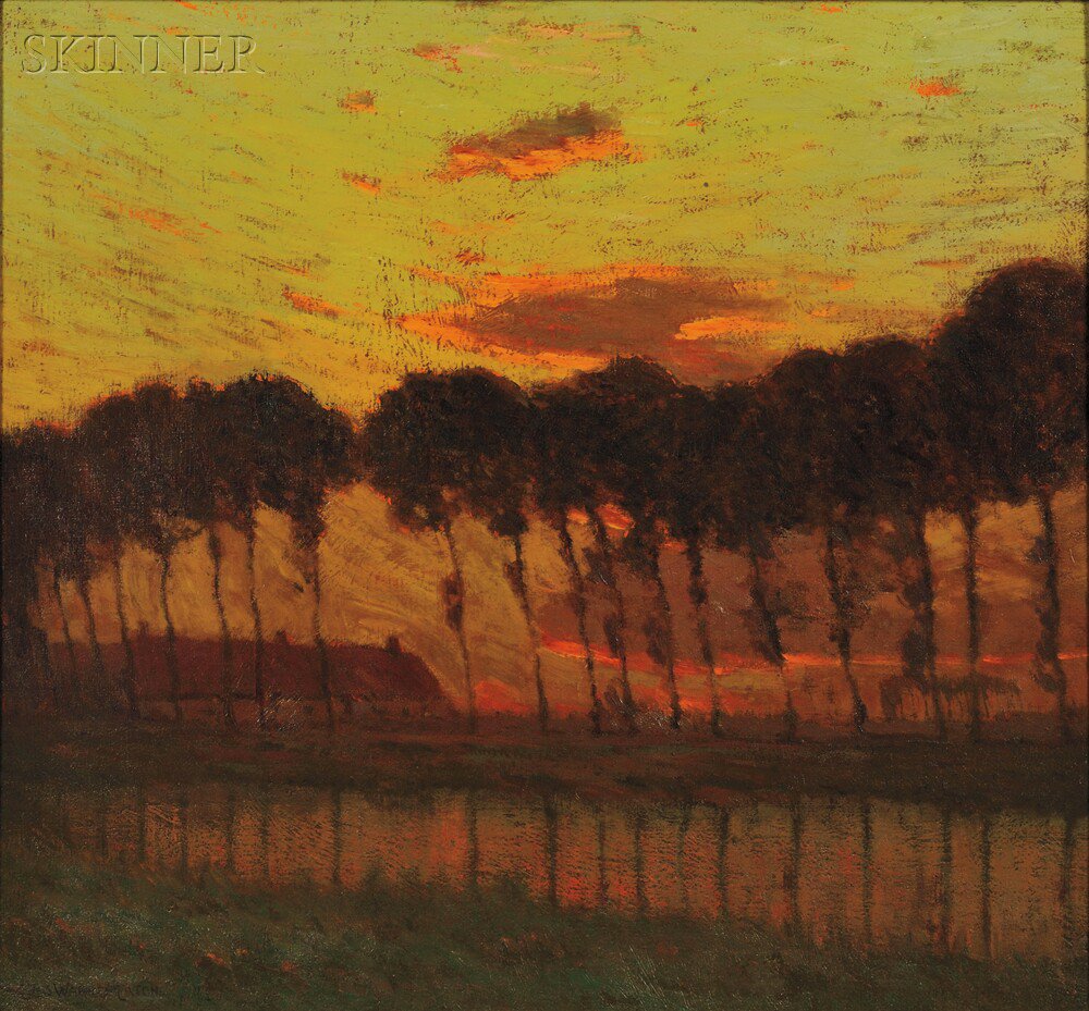 Appraisal: Charles Warren Eaton American - Sunset Through a Row of