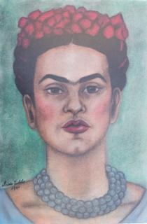 Appraisal: Frida Kahlo Autorretrato Mixed Media Frida Kahlo Mexico - unframed