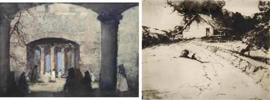 Appraisal: Tom Garrett - Two works including i The Entrance monotype