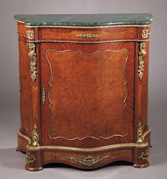 Appraisal: A Louis XV-Style Kingwood and Gilt Bronze-Mounted Commode the shaped