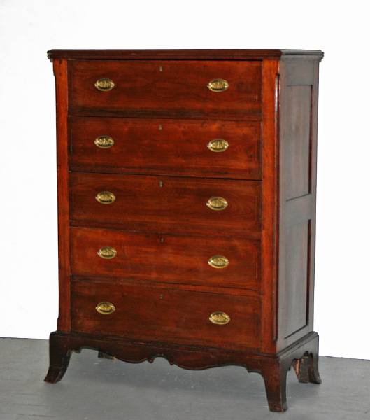 Appraisal: A Federal walnut inlaid chest of drawers Pennsylvania late th