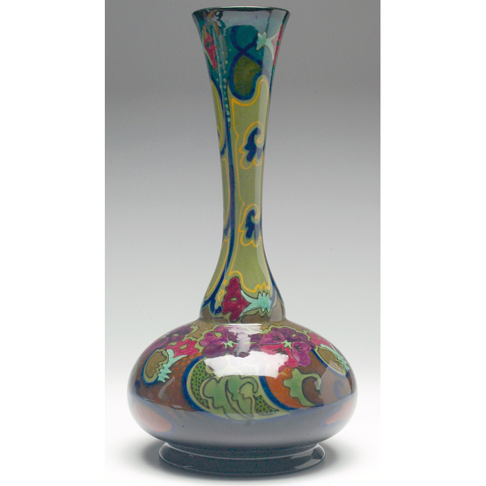 Appraisal: Gouda vase large form with a bulbous bottom and a