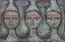 Appraisal: Eleanore Arnold Clark American - Three Heads Oil on canvas