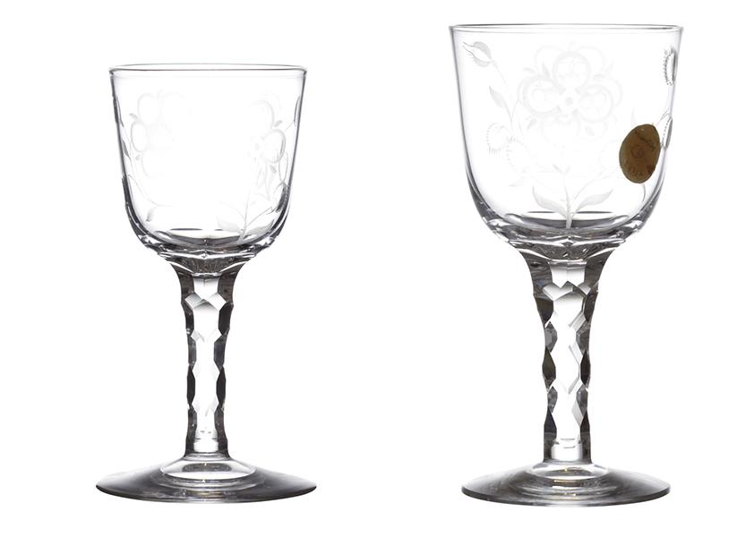 Appraisal: A GRADUATED PAIR OF LATE GEORGIAN WINE GLASSES CIRCA