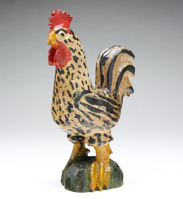 Appraisal: FOLK ART ROOSTER BY WILHELM SCHIMMEL Wilhelm Schimmel Pennsylvania -