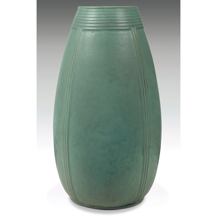 Appraisal: Important Teco vase shape A great Prairie School form by