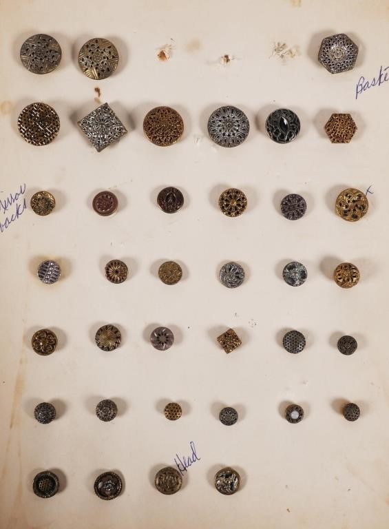 Appraisal: Collection of mixed metal raised relief buttons total of thirty