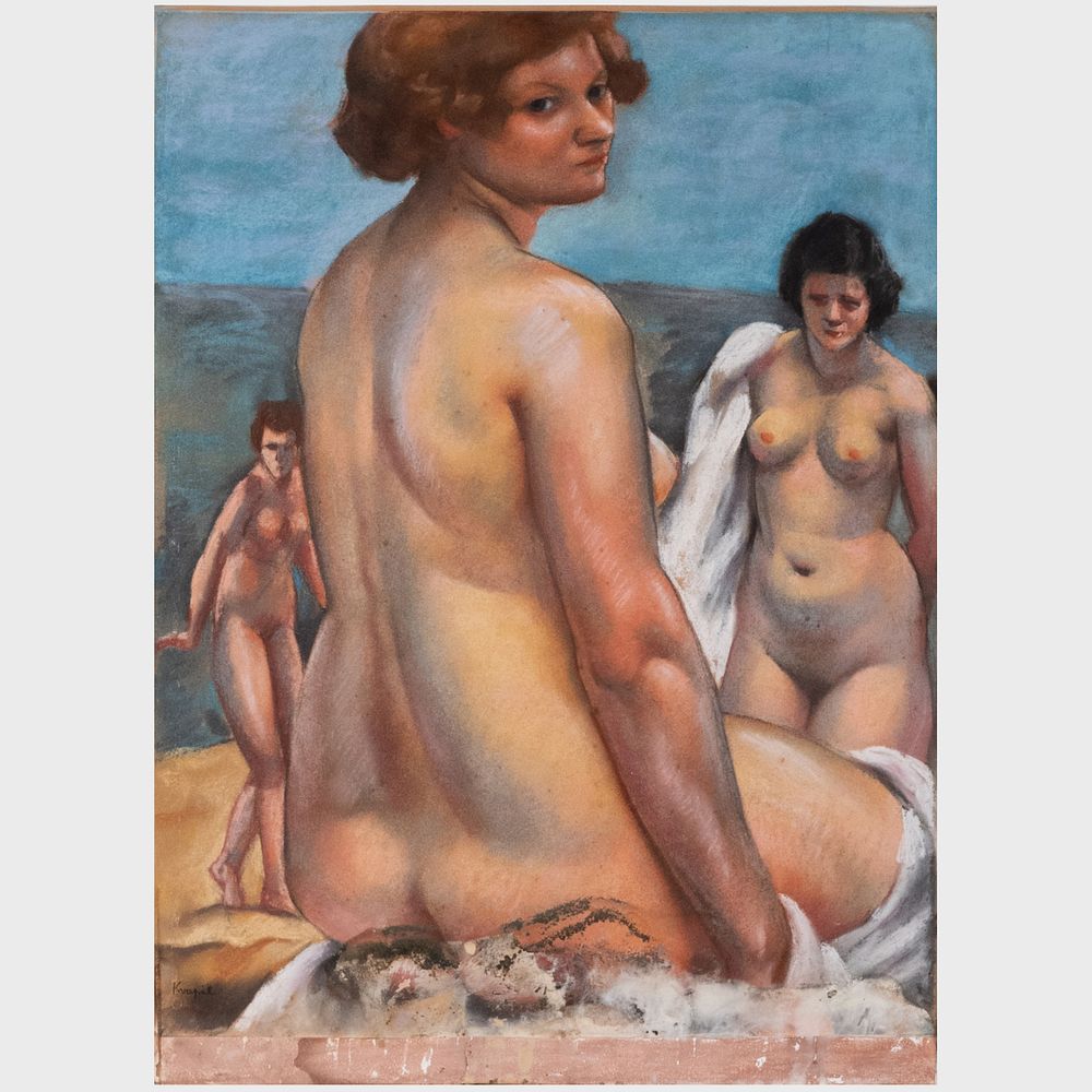 Appraisal: Charles Kvapil - Three Nudes Pastel on paper signed 'Kvapil'