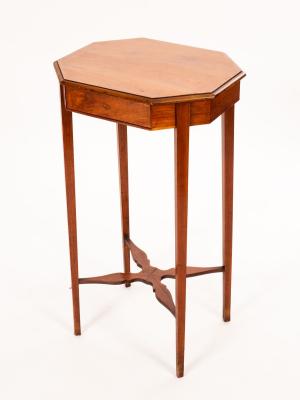 Appraisal: A th Century satinwood work table with moulded octagonal top