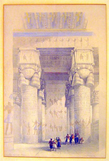 Appraisal: piece Hand-Colored Lithograph Roberts David View from Under The Portico