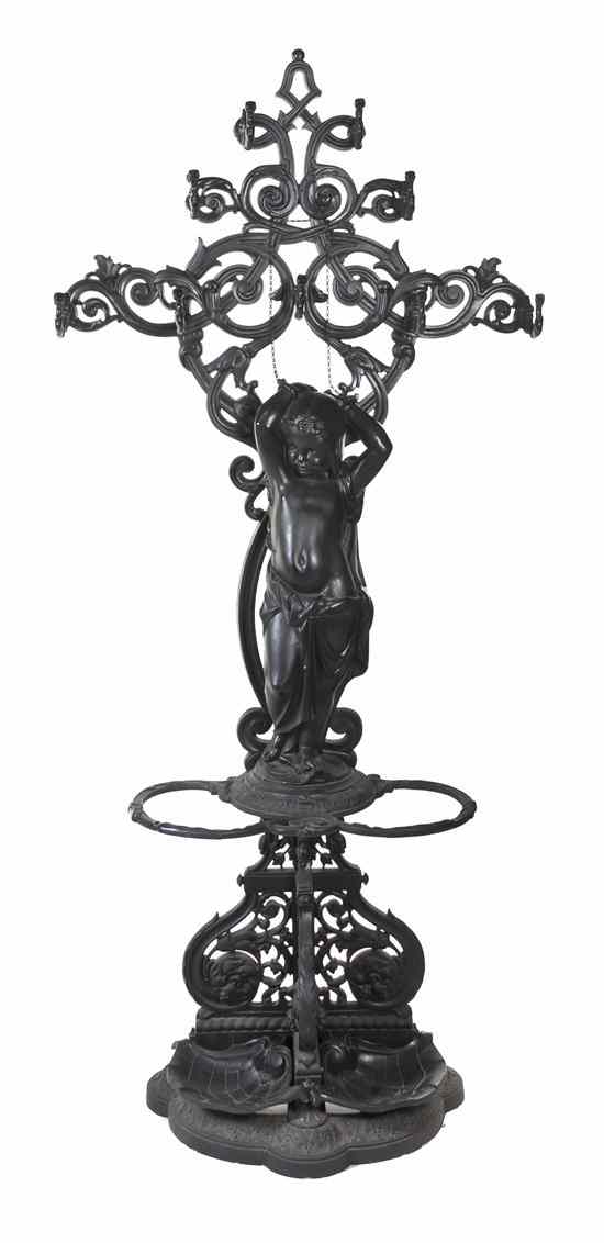 Appraisal: A Coalbrookdale Cast Iron Slave Girl Figural Hall Stand mid