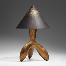 Appraisal: Wendell Castle SMALL LAMP USA polychromed wood and fiberglass h