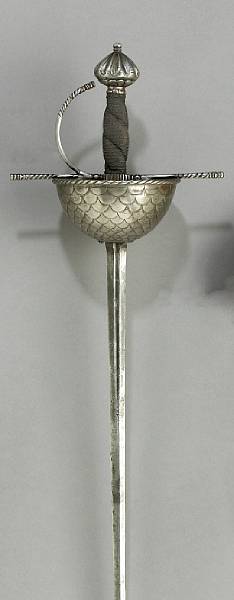 Appraisal: A cup-hilt rapier in th century style Narrow straight inch