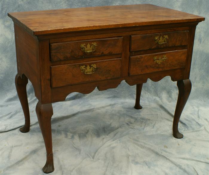 Appraisal: Walnut Queen Anne highboy base over drawers finished top added