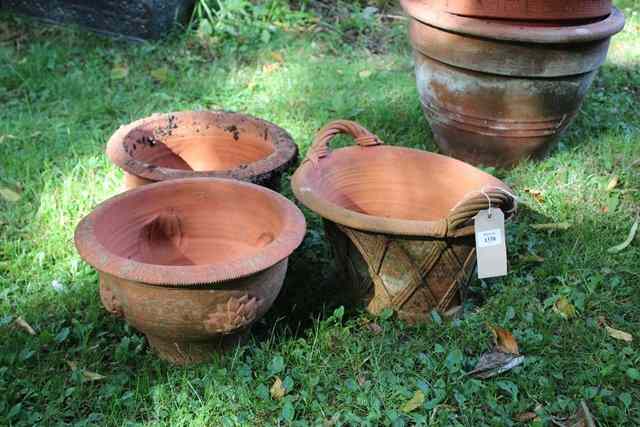 Appraisal: A PAIR OF WHICHFORD POTTERY PLANT POTS with floral decoration