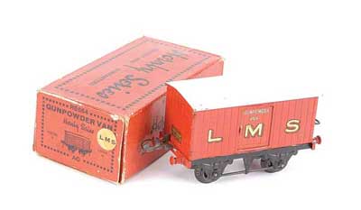 Appraisal: Hornby O Gauge LMS Gunpowder Van Sides and roof are