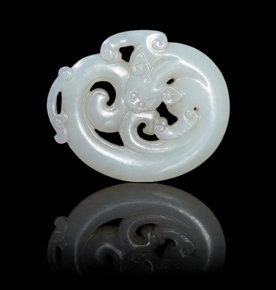 Appraisal: Sale Lot A White Jade Pendant the even near-white stone