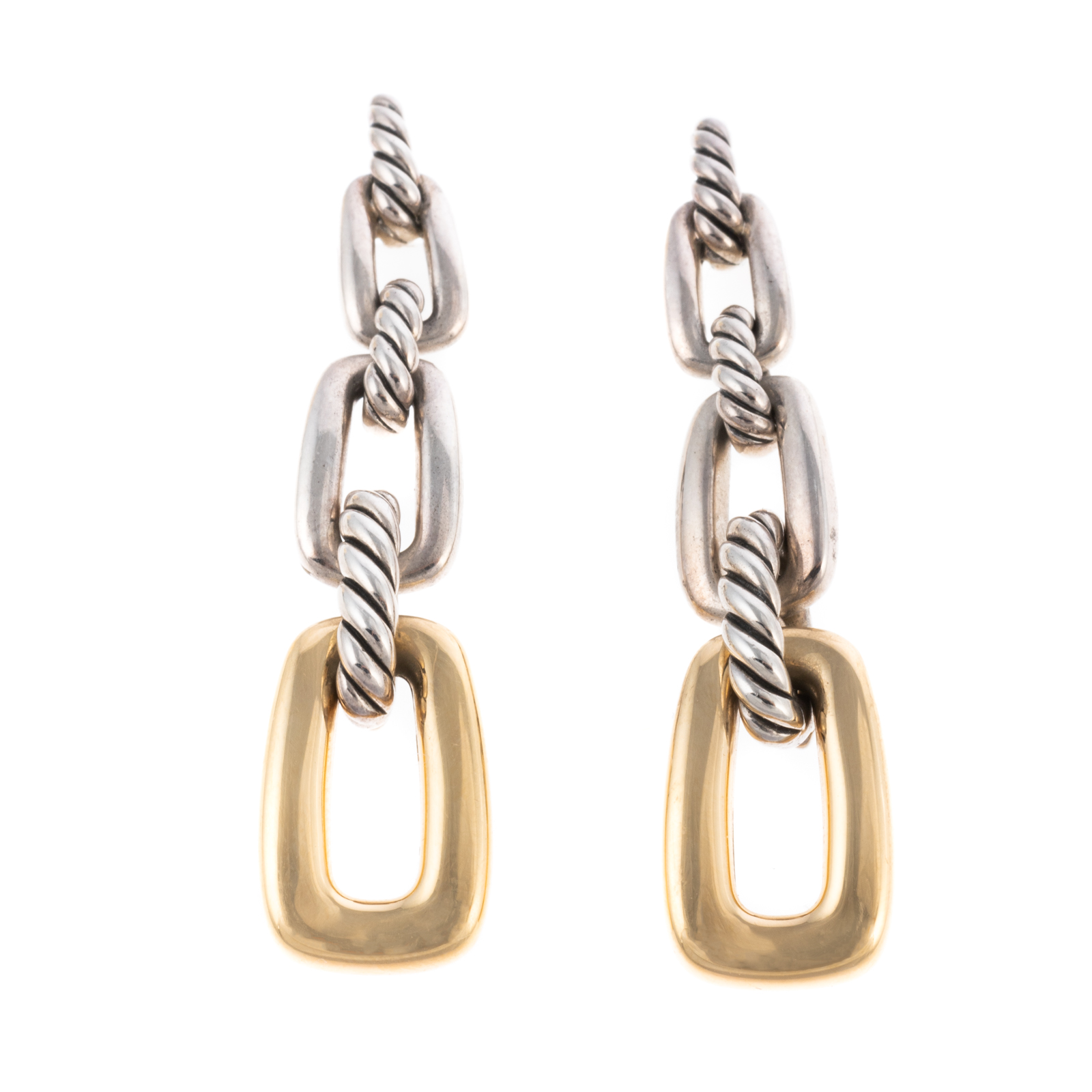 Appraisal: DAVID YURMAN MADISON CHAIN DROP EARRINGS IN K SS Sterling