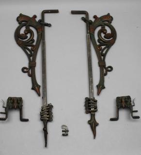 Appraisal: Polychrome Bronze Wall Mounts Polychrome Bronze Wall Mounts Height inches