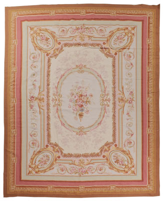 Appraisal: Aubusson Style Carpet Continental late th century central bouquet with